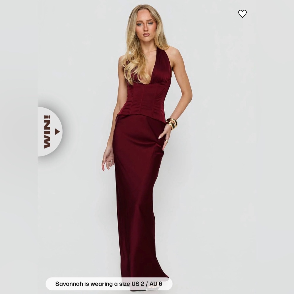 Princess Polly In A Trance Halter Corset Maxi Dress Red